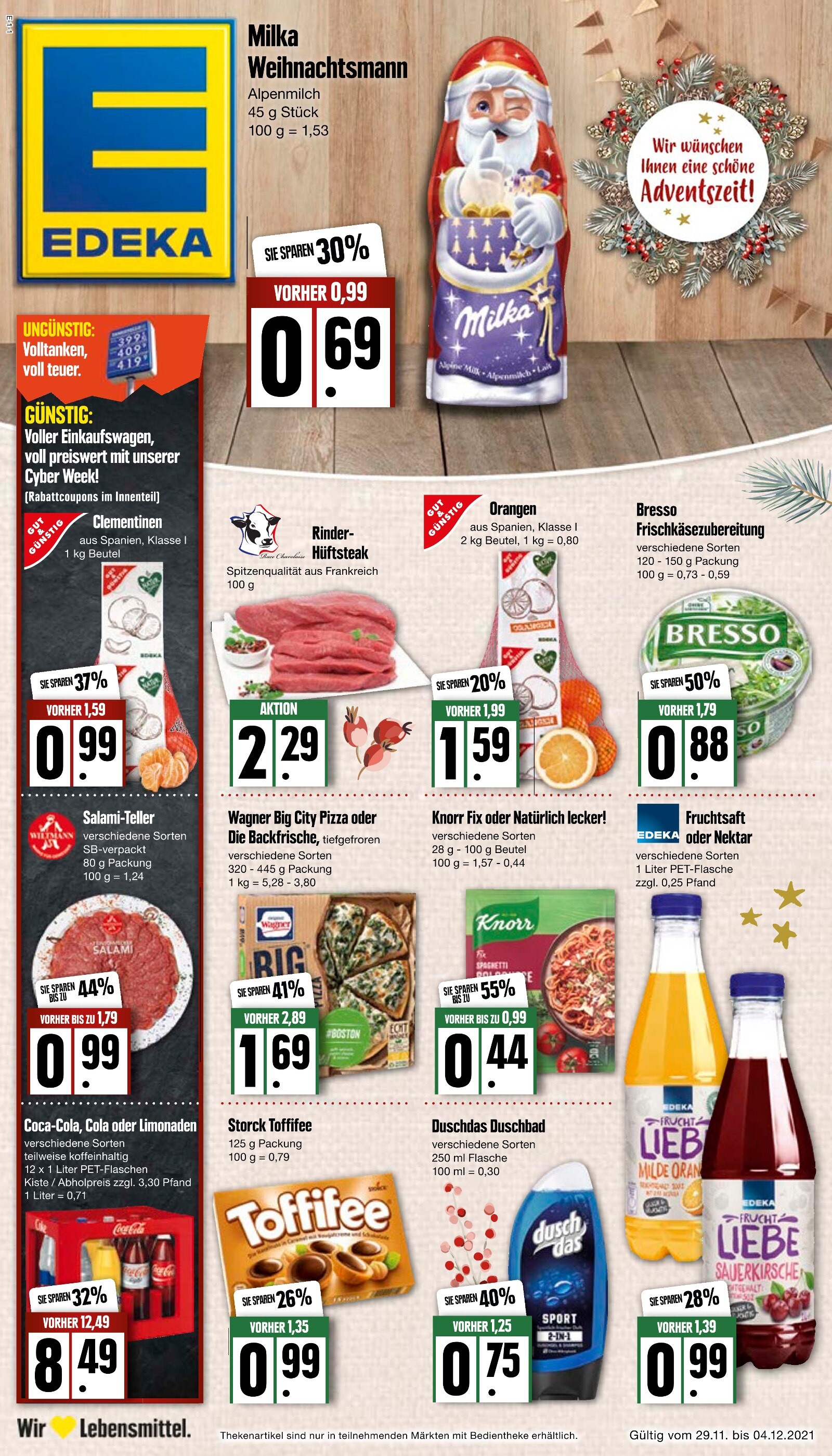 EDEKA Prospekt für Hamburg mit 20 Seiten EDEKA Prospekt für Hamburg: "Aktuelle Angebote", 20 Seiten, 29.11.2021 - 04.12.2021