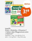 Zink + Histidin +Vitamin C + Selen oder Magnesium 400 + Kalium von taxofit im aktuellen tegut Prospekt für 3,49 €