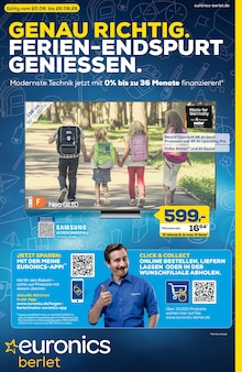 EURONICS Prospekt GENAU RICHTIG. FERIEN-ENDSPURT GENIESSEN. mit 8 Seiten