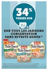 34% versés sur ma Carte U sur tous les jambons conservation sans nitrite Herta à U Express dans Triguères