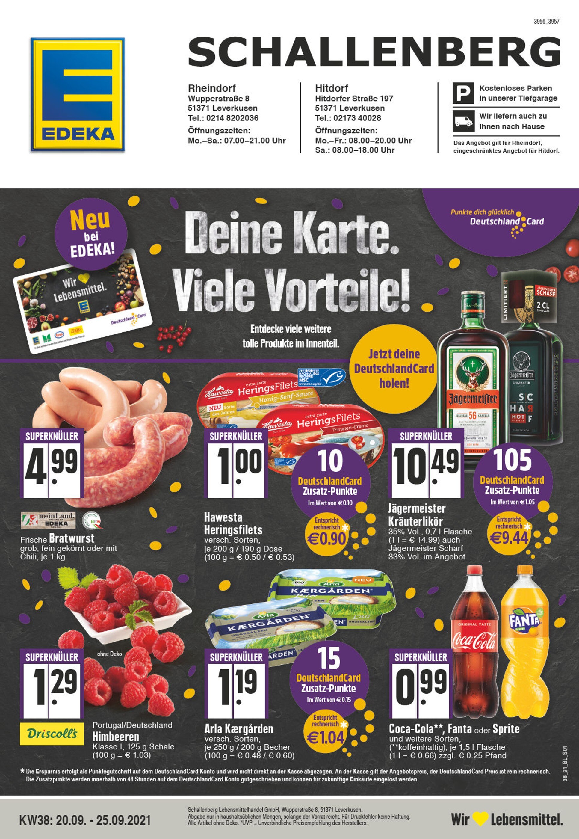 EDEKA Prospekt für Leverkusen mit 32 Seiten EDEKA Prospekt für Leverkusen: "Aktuelle Angebote", 32 Seiten, 20.09.2021 - 25.09.2021