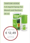 LINDA Premiumapotheke Weisenbach - TANTUM VERDE 1,5 mg/ml Spray für Mund und Rachen Angebot im Prospekt TANTUM VERDE 1,5 mg/ml Spray für Mund und Rachen bei LINDA Premiumapotheke im Weisenbach Prospekt für 12,49 €