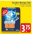 Aktuelle Geschirrspüler Angebote bei EDEKA in Bielefeld Aktuelles Geschirr-Reiniger Tabs Angebot bei EDEKA in Bielefeld ab 3,75 €