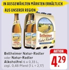 Natur-Radler oder Natur-Radler Alkoholfrei Angebote von Bellheimer bei E center Bruchsal für 4,29 €