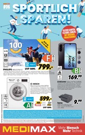 MEDIMAX Elektromärkte Prospekt der aktuellen Woche mit 8 Seiten, gültig von 30.01.2026 bis 06.02.2026, in Kritzow und Umgebung Aktueller MEDIMAX Elektromärkte Prospekt in Kritzow und Umgebung, "SPORTLICH SPAREN!" mit 8 Seiten, 30.01.2026 - 06.02.2026