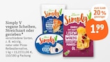 vegane Scheiben von Simply V für 1,99 € bei tegut im Angebot vegane Scheiben von Simply V im aktuellen tegut Prospekt