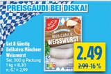 Delikatess Münchner Weisswurst Angebote von Gut & Günstig bei diska Erlangen für 2,49 €