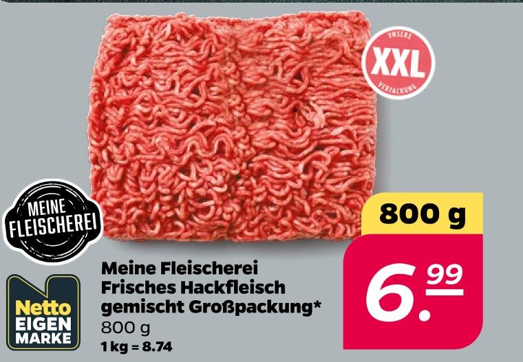 Meine Fleischerei Frisches Hackfleisch gemischt Großpackung