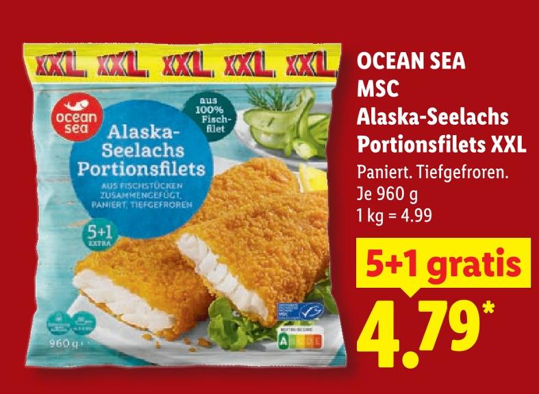 Alaska-Seelachs Portionsfilets XXL