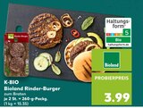 Rinder-Burger im Kaufland Prospekt Rinder-Burger von K-BIO im aktuellen Kaufland Prospekt für 3,99 €