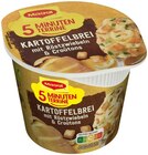 5 Minuten Terrine Kartoffelbrei mit Röstzwiebeln & Croutons oder 5 Minuten Terrine Nudeln in Rahmsauce Angebote von Maggi bei REWE Wunstorf für 0,89 €