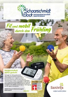 Aktueller Schaarschmidt & Bock  Orthopädietechnik GmbH Prospekt "Fit und mobil durch den Frühling" Seite 1 von 6 Seiten