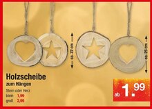 Holzscheibe zum Hängen bei Zimmermann in Bremerhaven Holzscheibe zum Hängen im Angebot bei Zimmermann Bremerhaven für 1,99 €