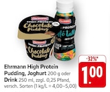 High Protein Pudding Angebote von Ehrmann bei E center Böblingen für 1,00 €