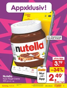Nutella im Netto Marken-Discount Prospekt "Aktuelle Angebote" mit 67 Seiten (Lörrach)