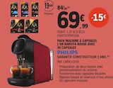 Pack machine à capsules l'or barista rouge avec 50 capsules - PHILIPS en promo chez E.Leclerc Poitiers à 69,99 €