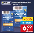 Longlife Batterien im Angebot bei Netto Marken-Discount in Schweinfurt Longlife Batterien Angebote von VARTA bei Netto Marken-Discount Schweinfurt für 6,99 €