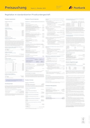 Postbank Prospekt für Gilching mit 1 Seite Postbank Prospekt für Gilching: "Preisaushang", 1 Seite, 02.10.2025 - 31.12.2025