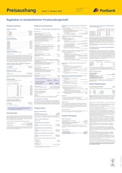 Postbank Banken Prospekt der aktuellen Woche mit 1 Seite, gültig von 02.10.2025 bis 31.12.2025, in Esens und Umgebung Aktueller Postbank Banken Prospekt in Esens und Umgebung, "Preisaushang" mit 1 Seite, 02.10.2025 - 31.12.2025