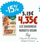 Les Savoureux Nuggets Vegan - Soy à 4,35 € dans le catalogue Naturalia