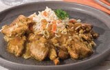 Porc au caramel et riz basmati aux légumes ou poulet au curry et légumes croquants ou poulet tikka massala et riz basmati - LECHEF en promo chez Super U Pierrefitte-sur-Seine à 1,60 €