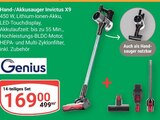 GLOBUS Koblenz - Hand-/Akkusauger Invictus X9 Angebot im Prospekt Hand-/Akkusauger Invictus X9 bei GLOBUS im Koblenz Prospekt für 169,00 €