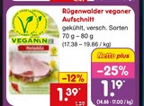 Veganer Aufschnitt Angebote von Rügenwalder bei Netto Marken-Discount Homburg für 1,19 €