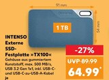 Externe SSD-Festplatte »TX100« im Angebot bei Kaufland in München Externe SSD-Festplatte »TX100« Angebote von INTENSO bei Kaufland München für 64,99 €