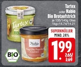 Bio Brotaufstrich von Tartex oder Nabio im aktuellen EDEKA Prospekt für 1,99 €