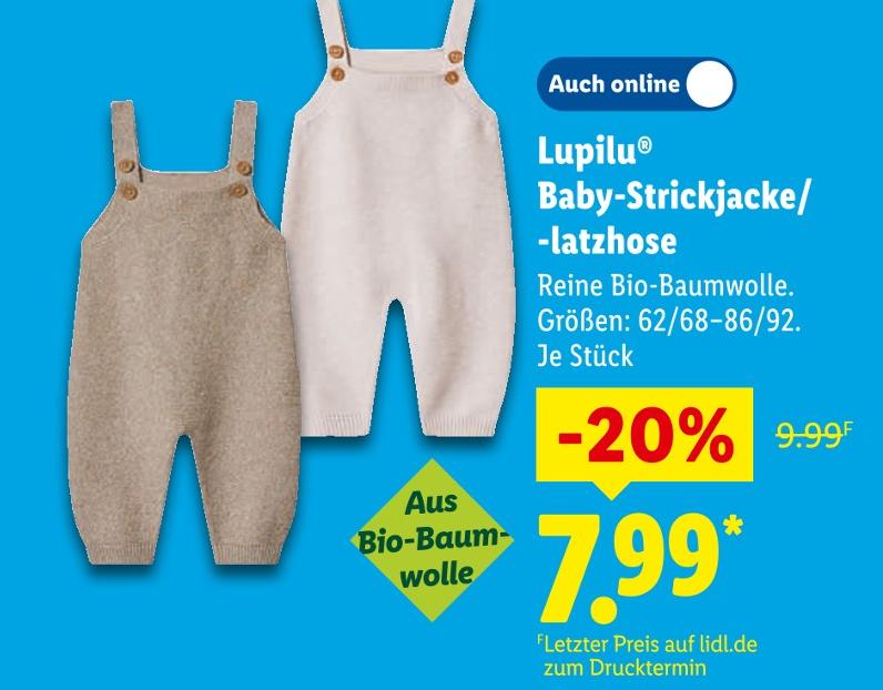 Baby-Strickjacke/-latzhose