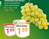 Aktuelles Tafeltrauben hell kernlos Angebot bei GLOBUS in Bochum ab 1,59 €