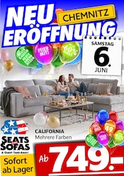 Seats and Sofas Möbel & Einrichtung Prospekt der aktuellen Woche mit 1 Seite, gültig von 06.06.2026 bis 28.06.2026, in Geyer und Umgebung Aktueller Seats and Sofas Möbel & Einrichtung Prospekt in Geyer und Umgebung, "NEUERÖFFNUNG IN CHEMNITZ" mit 1 Seite, 06.06.2026 - 28.06.2026