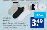 Socken im ALDI SÜD Prospekt Socken von UP2FASHION im aktuellen ALDI SÜD Prospekt für 3,49 €