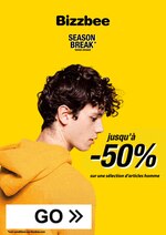 Catalogue Bizzbee "Jusqu'à -50% sur une sélection d'articles homme", 1 pages, à Angers, 19/03/2020 - 30/06/2020 Prospectus Bizzbee "Jusqu'à -50% sur une sélection d'articles homme", 1 pages, à Angers, 19/03/2020 - 30/06/2020