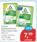 Spülmaschinen-Tabs Classic Limone von Frosch im aktuellen budni Prospekt für 7,99 €