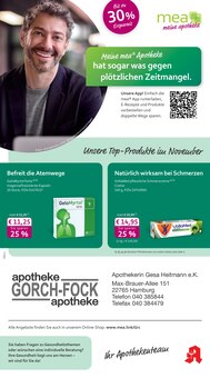 Aktueller mea - meine apotheke Prospekt "Unsere November-Angebote" Seite 1 von 4 Seiten für Hamburg