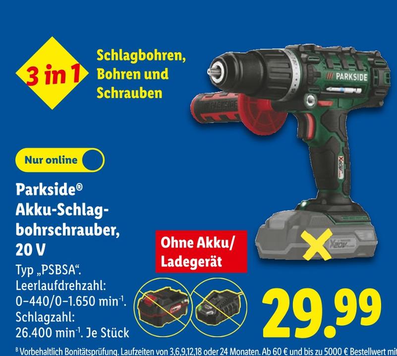 Akku-Schlagbohrschrauber, 20 V