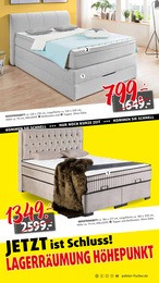 Bett im Polstermöbel Fischer Prospekt "JETZT IST SCHLUSS - LAGERRÄUMUNG HÖHEPUNKT" auf Seite 11