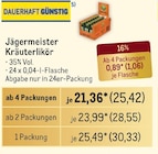 Kräuterlikör Angebote von Jägermeister bei Metro Gifhorn für 25,36 €