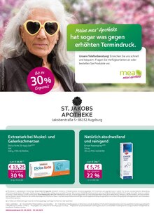 mea - meine apotheke Augsburg Prospekt der aktuellen Woche, gültig von 01.10.2023 bis 31.10.2023 Aktueller mea - meine apotheke Augsburg Prospekt "Unsere Oktober-Angebote" mit 4 Seiten