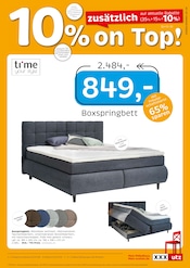 Boxspringbett im XXXLutz Möbelhäuser Prospekt in Braunschweig Aktueller XXXLutz Möbelhäuser Prospekt mit Boxspringbett, "junges wohnen.", Seite 9