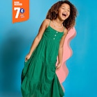Robe longue à volants et bretelles coton vert canard fille à La Halle dans Mortefontaine Robe longue à volants et bretelles coton vert canard fille à La Halle dans Mortefontaine