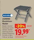 Aluminium-Hocker Modell 'Toronto' Angebote von LIVARNO bei Lidl Frechen für 19,99 €