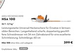 Akku-Heckenschere HSA 100 im STIHL Prospekt Akku-Heckenschere HSA 100 von STIHL im aktuellen STIHL Prospekt für 399,00 €