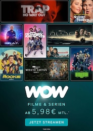 WOW Prospekt: "Filme und Serien ab 5,98€ mtl.", 1 Seite, 01.03.2025 - 31.03.2025