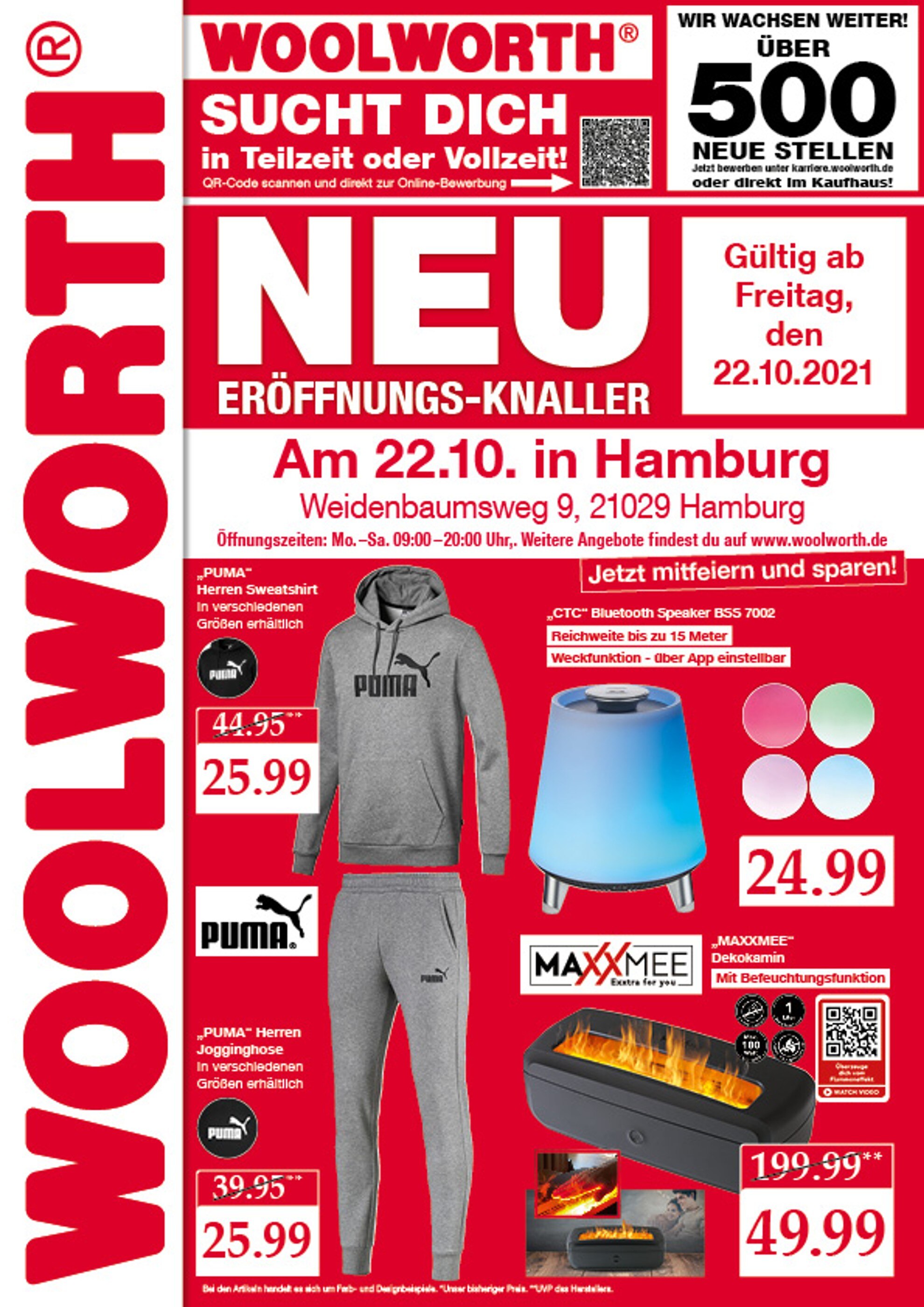 Woolworth Prospekt für Hamburg mit 8 Seiten Woolworth Prospekt für Hamburg: "Neueröffnung in Hamburg", 8 Seiten, 22.10.2021 - 23.10.2021