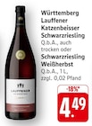 Katzenbeisser Schwarzriesling Q.b.A. im Angebot bei EDEKA in Pforzheim Katzenbeisser Schwarzriesling Q.b.A. Angebote von Lauffener bei EDEKA Pforzheim für 4,49 €