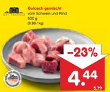Gulasch gemischt von GUT PONHOLZ für 4,44 € bei Netto Marken-Discount im Angebot Gulasch gemischt von GUT PONHOLZ im aktuellen Netto Marken-Discount Prospekt