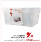 Lot de 4 boites de rangement 11L - Super U à Perpignan Lot de 4 boites de rangement 11L en promo chez Super U Perpignan à 9,89 €
