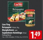 Lien Ying Reispapier oder Mungbohnen- oder Sojabohnen-Keimlinge Angebote bei famila Nordost Kiel für 1,49 €